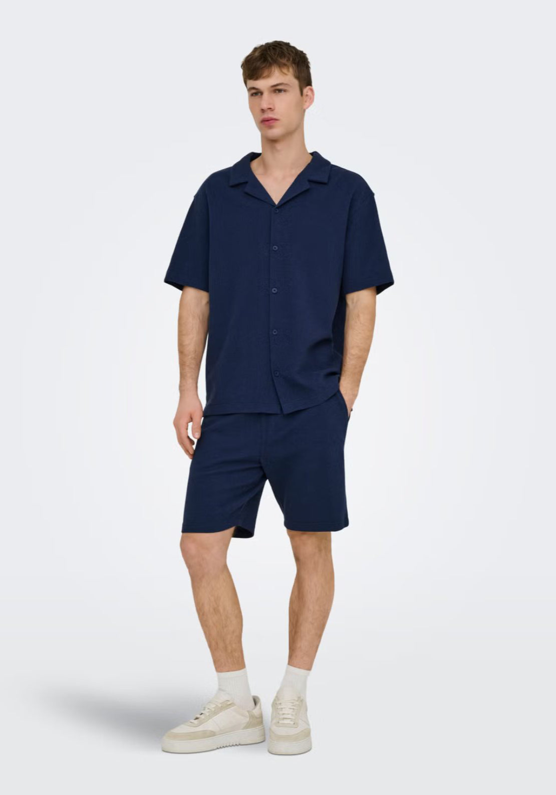 Only &amp; Sons Kosta Regular Fit Shorts - Naval Academy 5 Shaws Department Stores