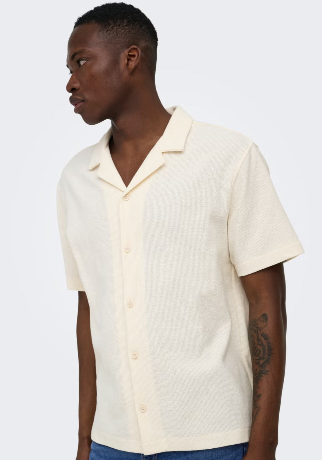 Only &amp; Sons Kosta Shirt - Antique White 3 Shaws Department Stores