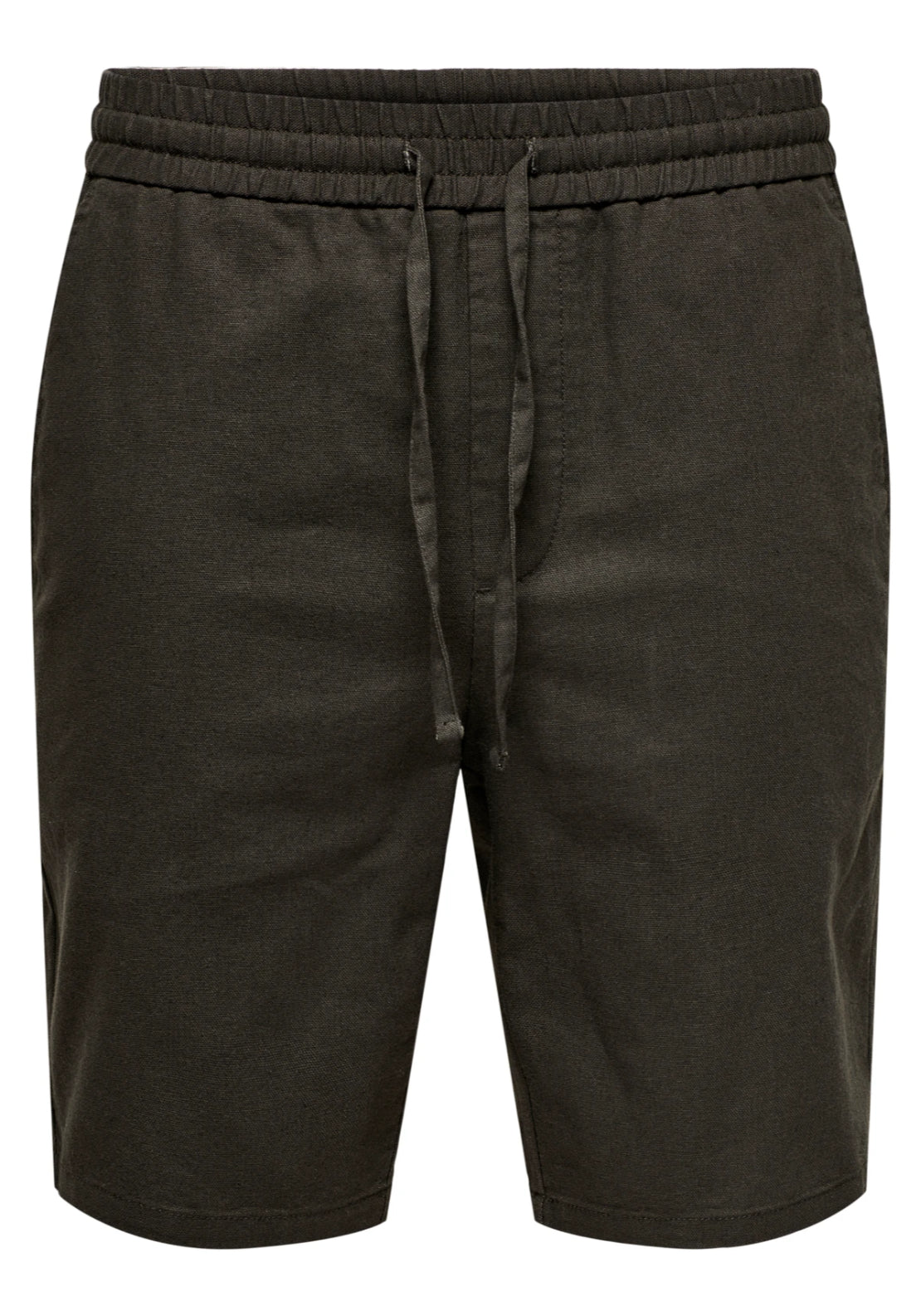 Only &amp; Sons Linus Regular Fit Linen Shorts - Demitasse 5 Shaws Department Stores