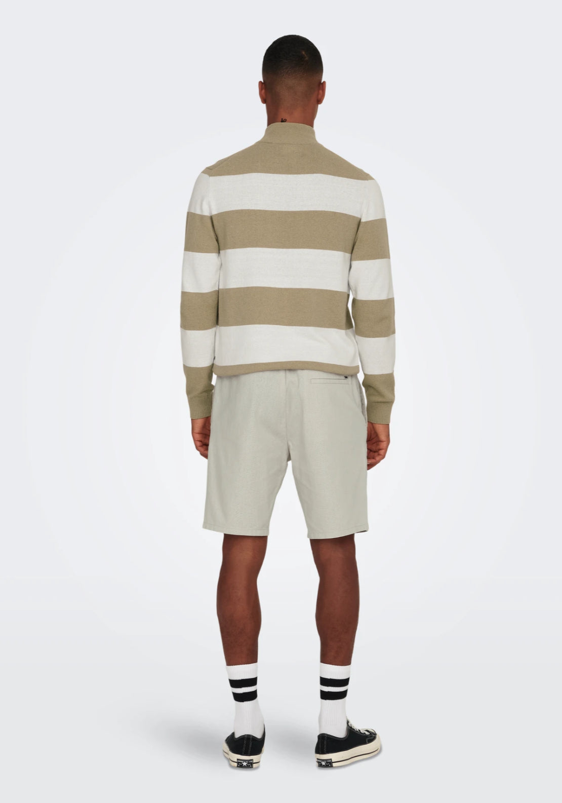 Only &amp; Sons Linus Regular Fit Linen Shorts - Silver Lining 2 Shaws Department Stores