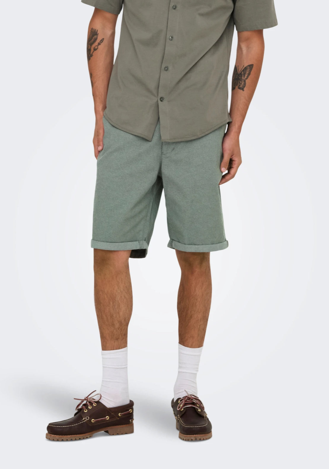 Only &amp; Sons Peter Regular Fit Shorts - Ultimate Grey 1 Shaws Department Stores