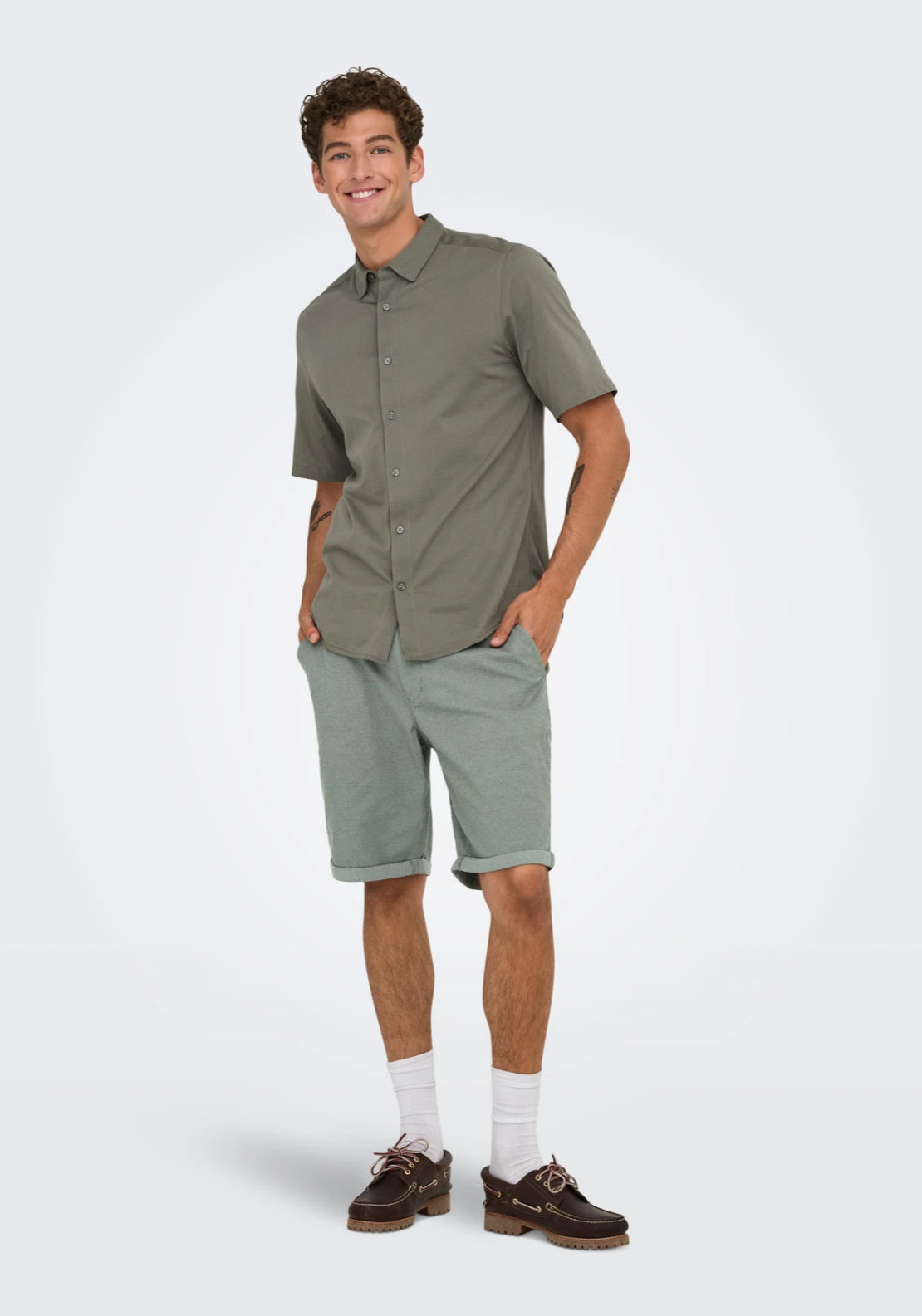 Only &amp; Sons Peter Regular Fit Shorts - Ultimate Grey 5 Shaws Department Stores