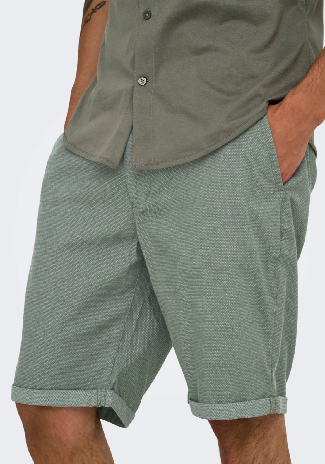 Only &amp; Sons Peter Regular Fit Shorts - Ultimate Grey 3 Shaws Department Stores