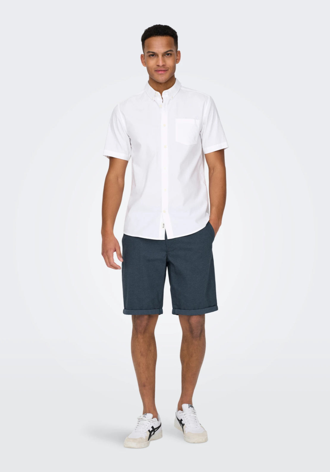 Only &amp; Sons Peter Regular Fit Shorts - Bering Sea 4 Shaws Department Stores