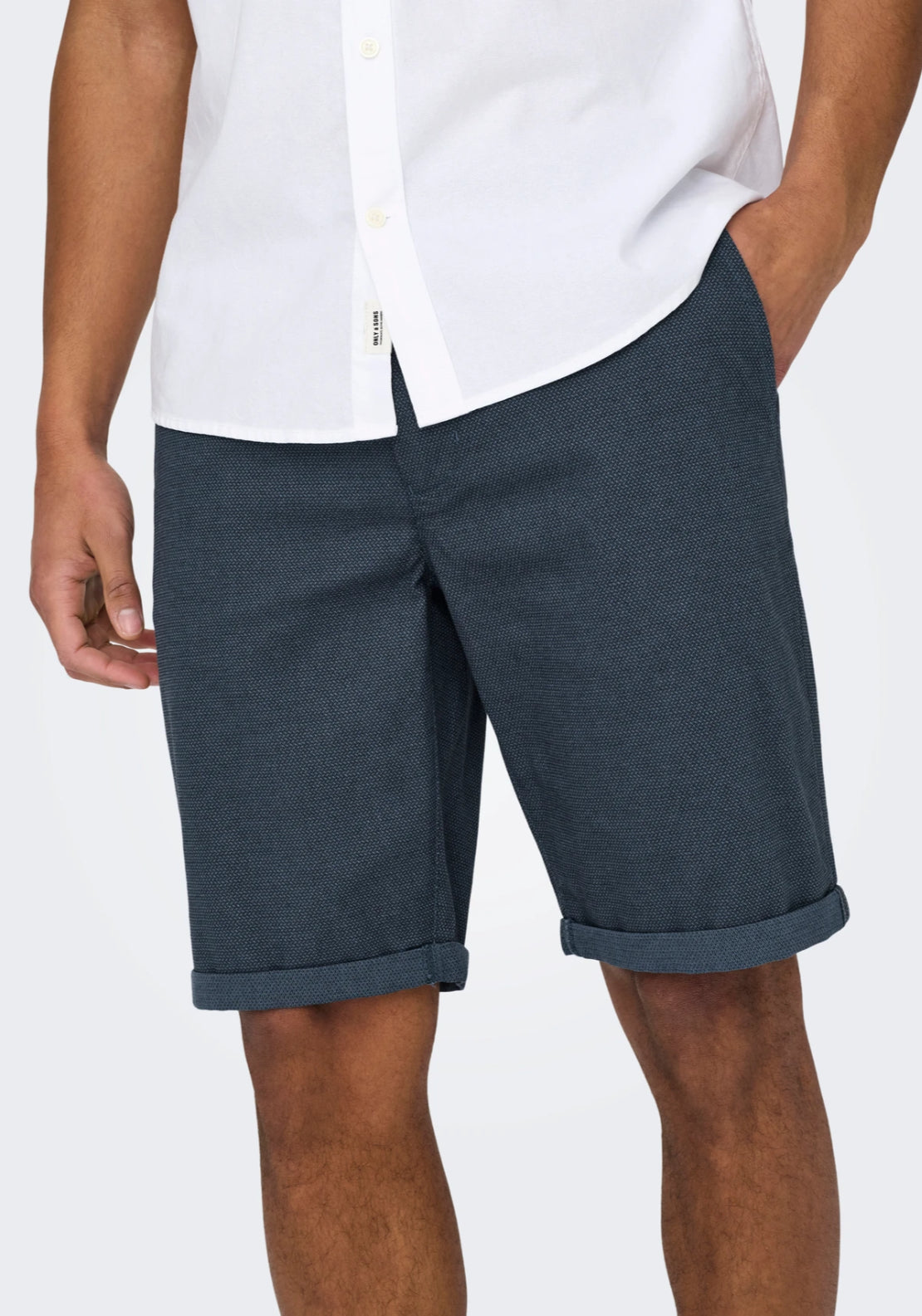 Only &amp; Sons Peter Regular Fit Shorts - Bering Sea 3 Shaws Department Stores