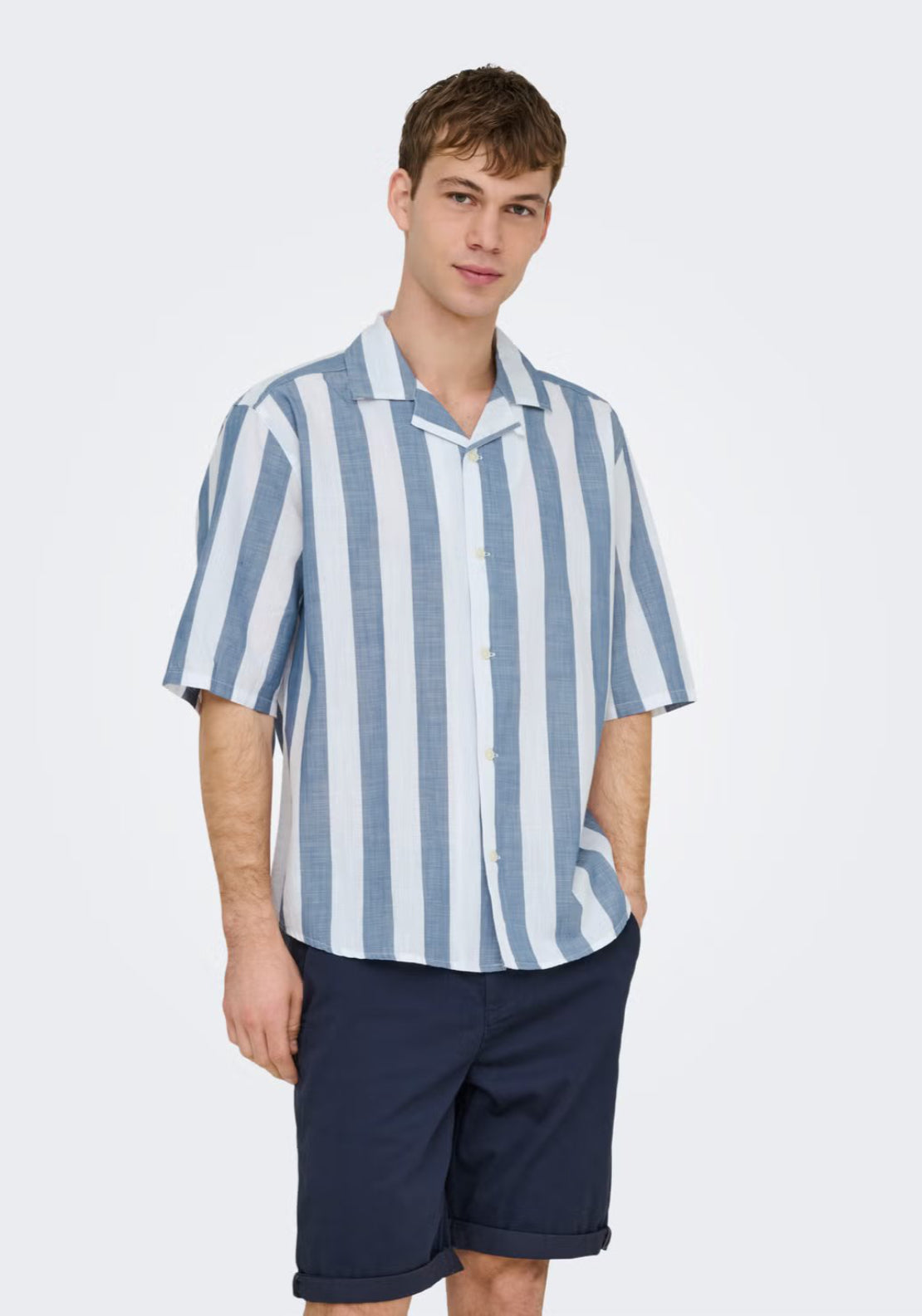 Only &amp; Sons Tes Shirt - Vintage Indigo 1 Shaws Department Stores