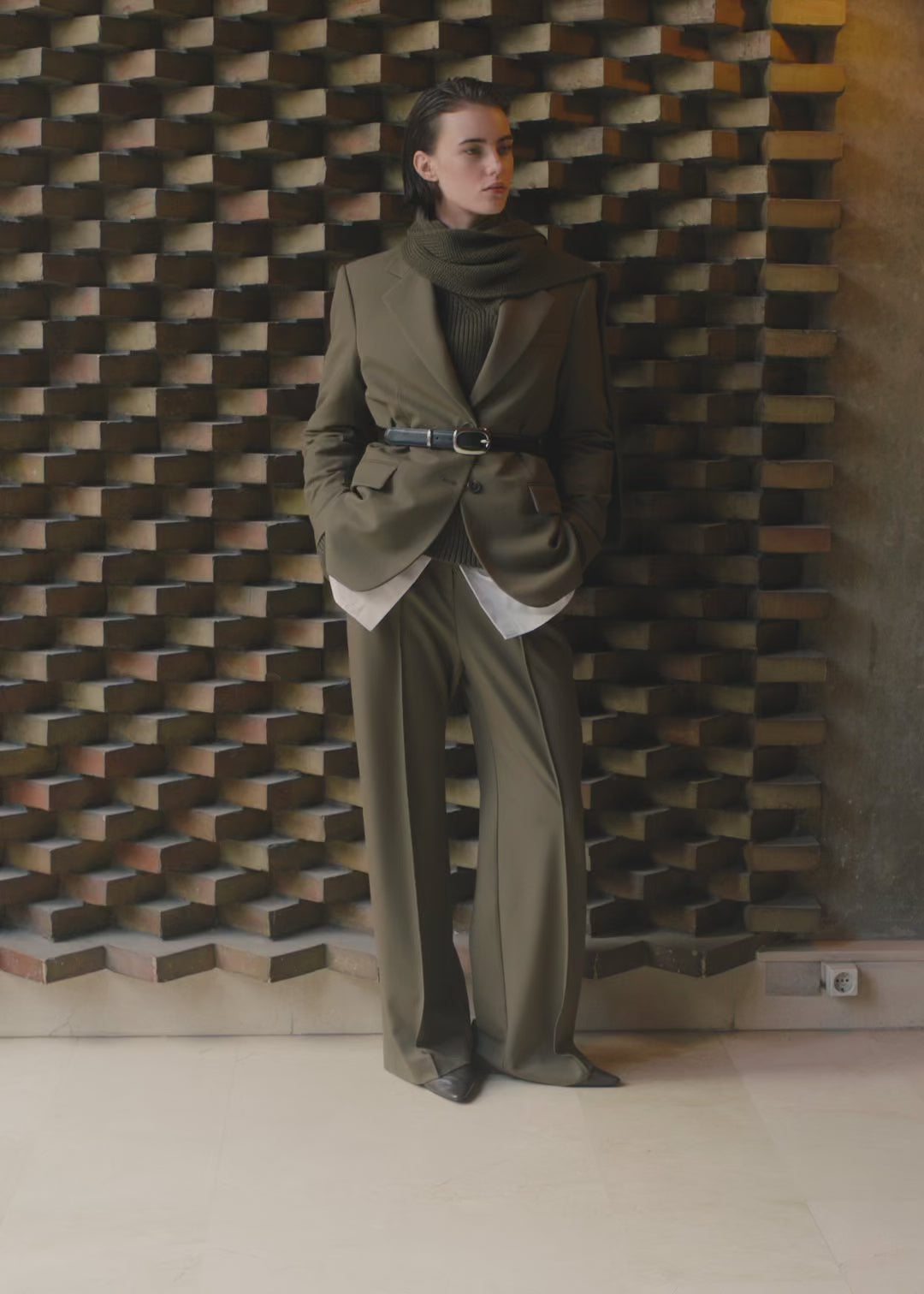 Straight Fit Blazer - Green