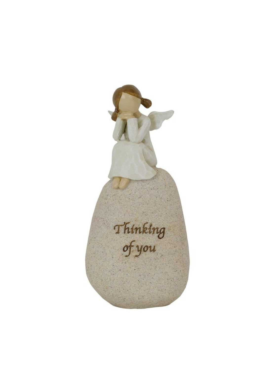 The Home Christmas Angel Sitting On Stone With Message 1 Shaws Department Stores