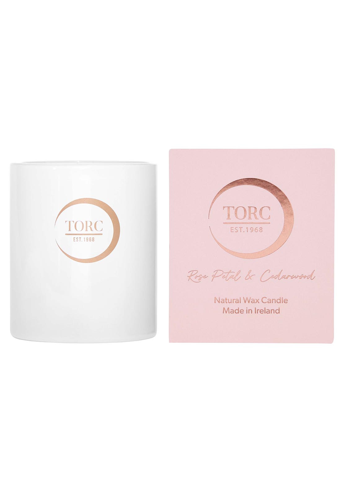Torc Candles Signature Tumbler Rose Petal &amp; Cedarwood - Pink 1 Shaws Department Stores