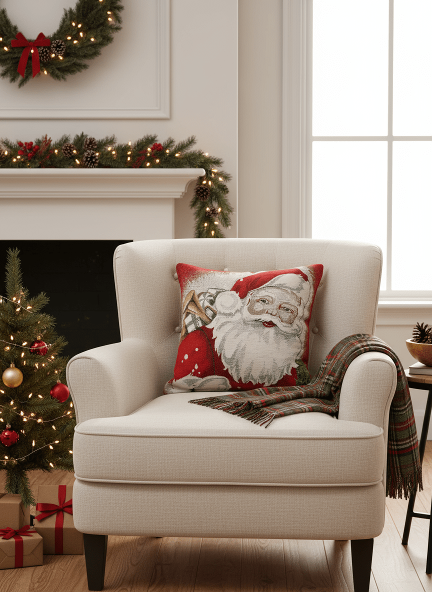 The Home Christmas Santa Clause Cushion - Multi 2 Shaws Department Stores