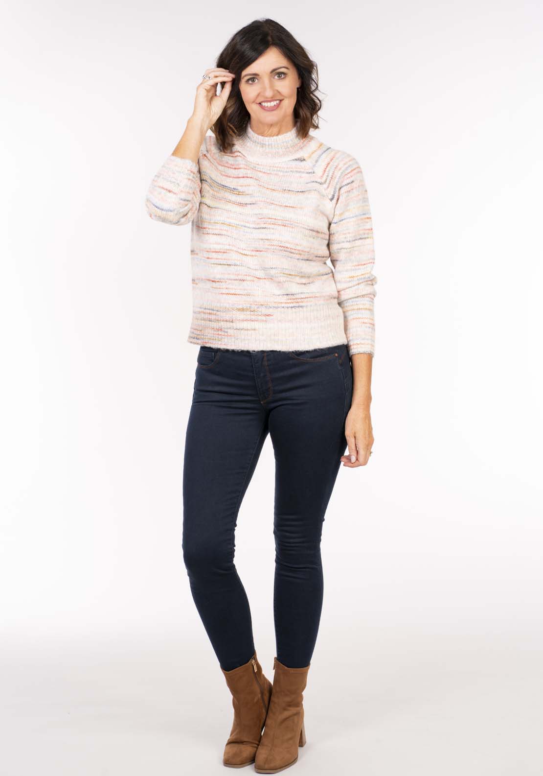Tea Lane Space Dye Sweater - Salmon 6 Shaws Department Stores