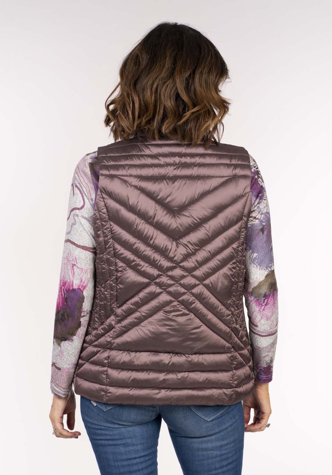 Tea Lane Padded Gilet - Plum 6 Shaws Department Stores