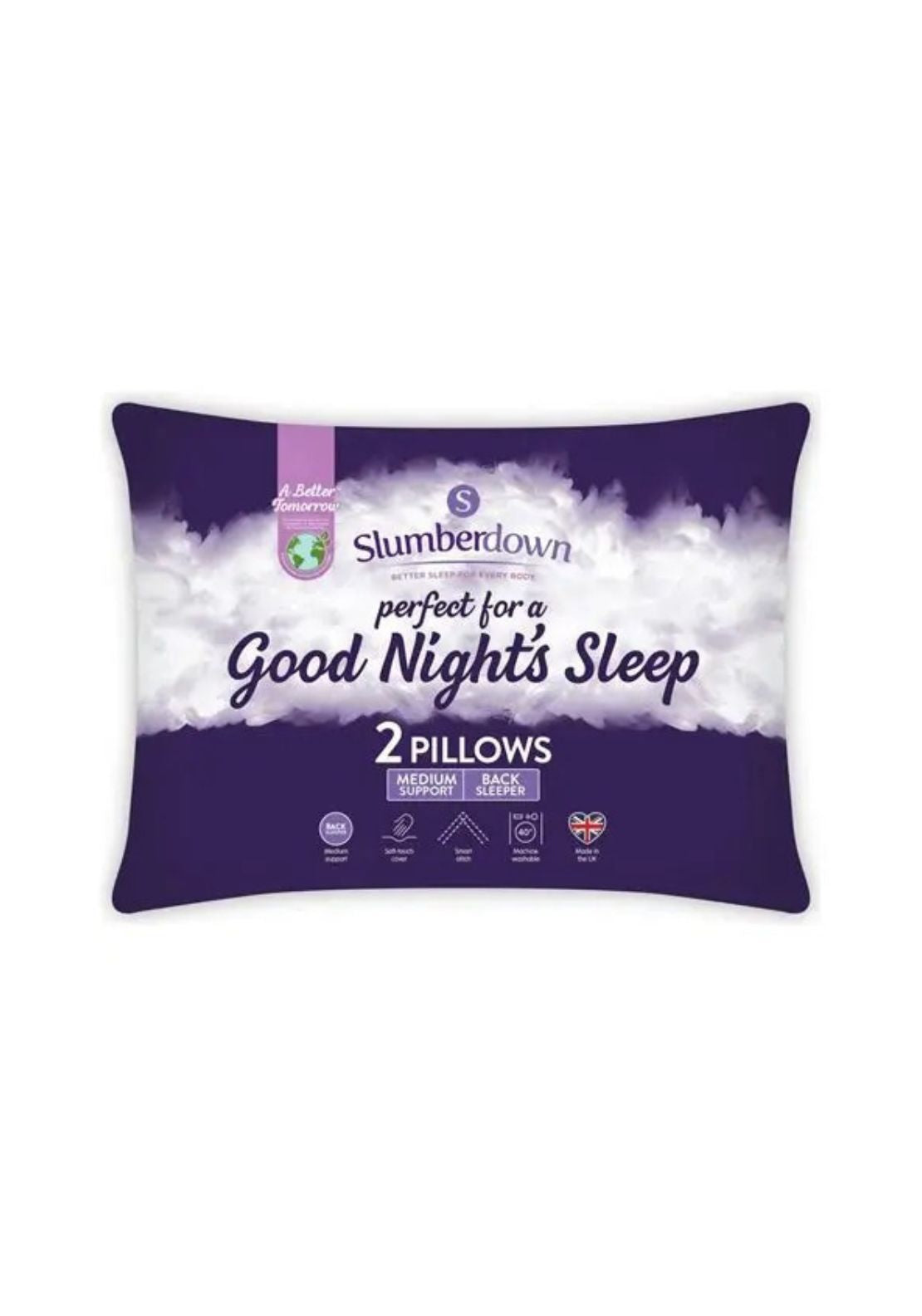 Slumberdown Sweet Dreams Pillow Pair - White 1 Shaws Department Stores