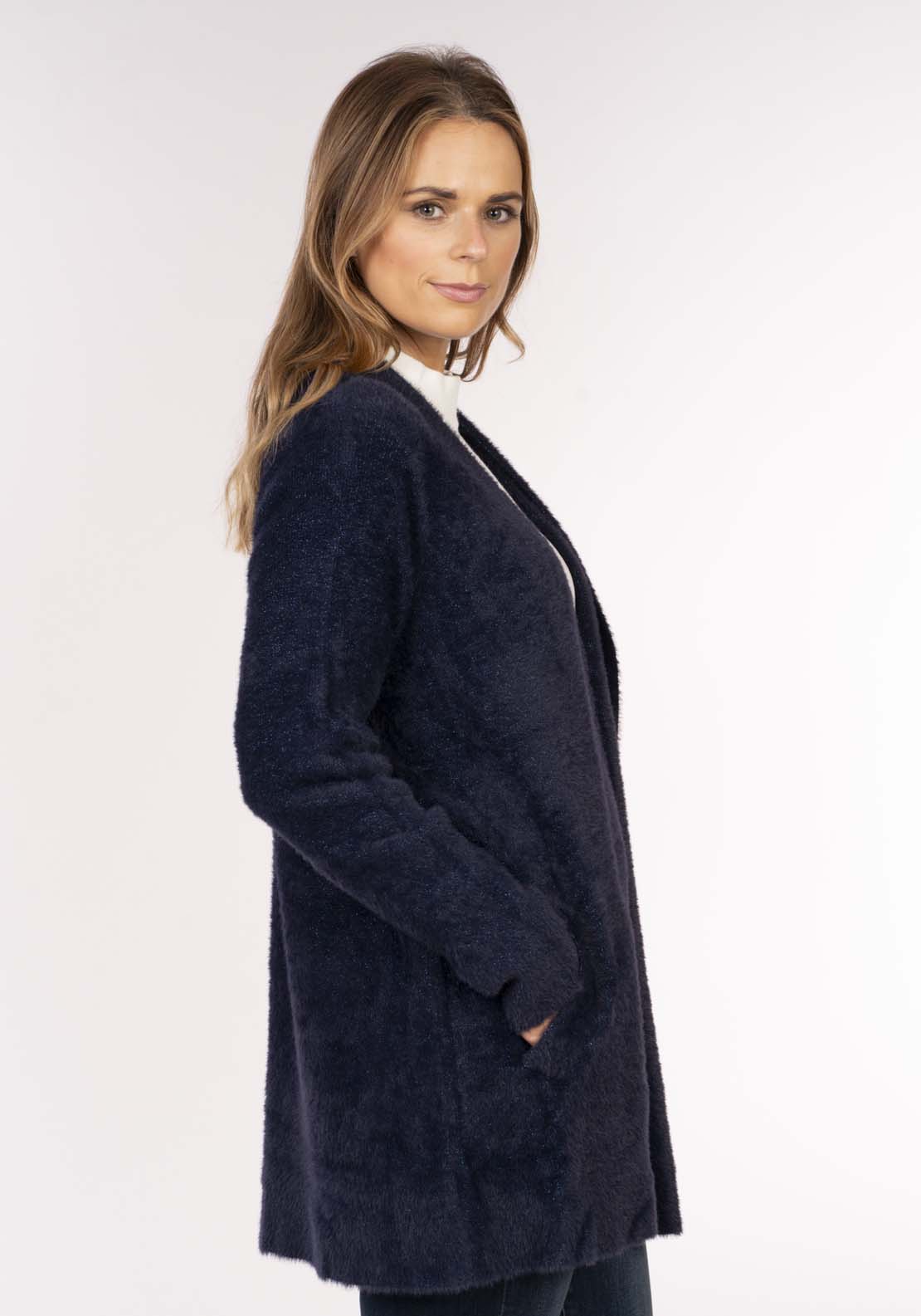 Naoise Sparkle Feather Cardi - Navy Sparkle 2 Shaws Department Stores