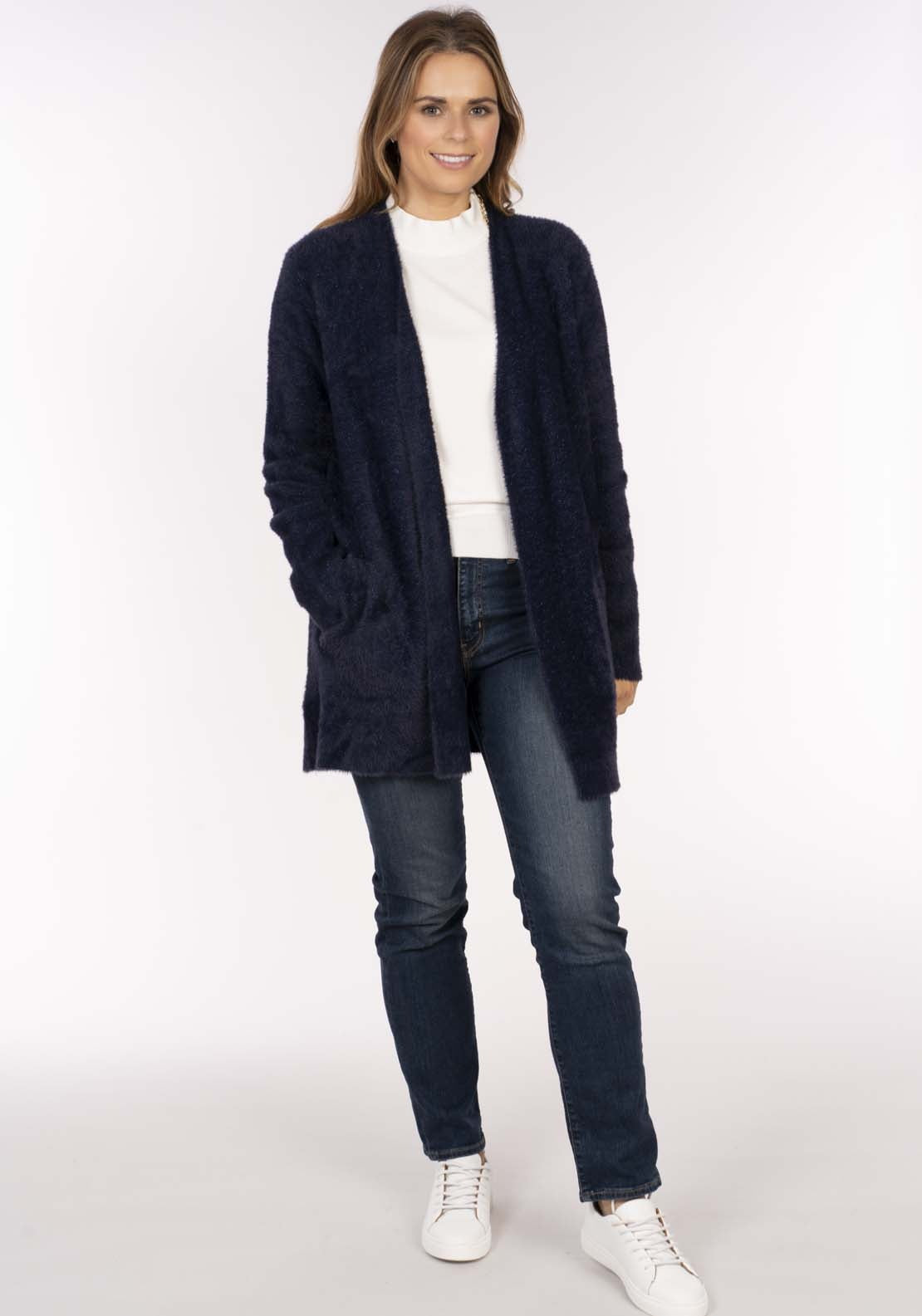 Naoise Sparkle Feather Cardi - Navy Sparkle 5 Shaws Department Stores