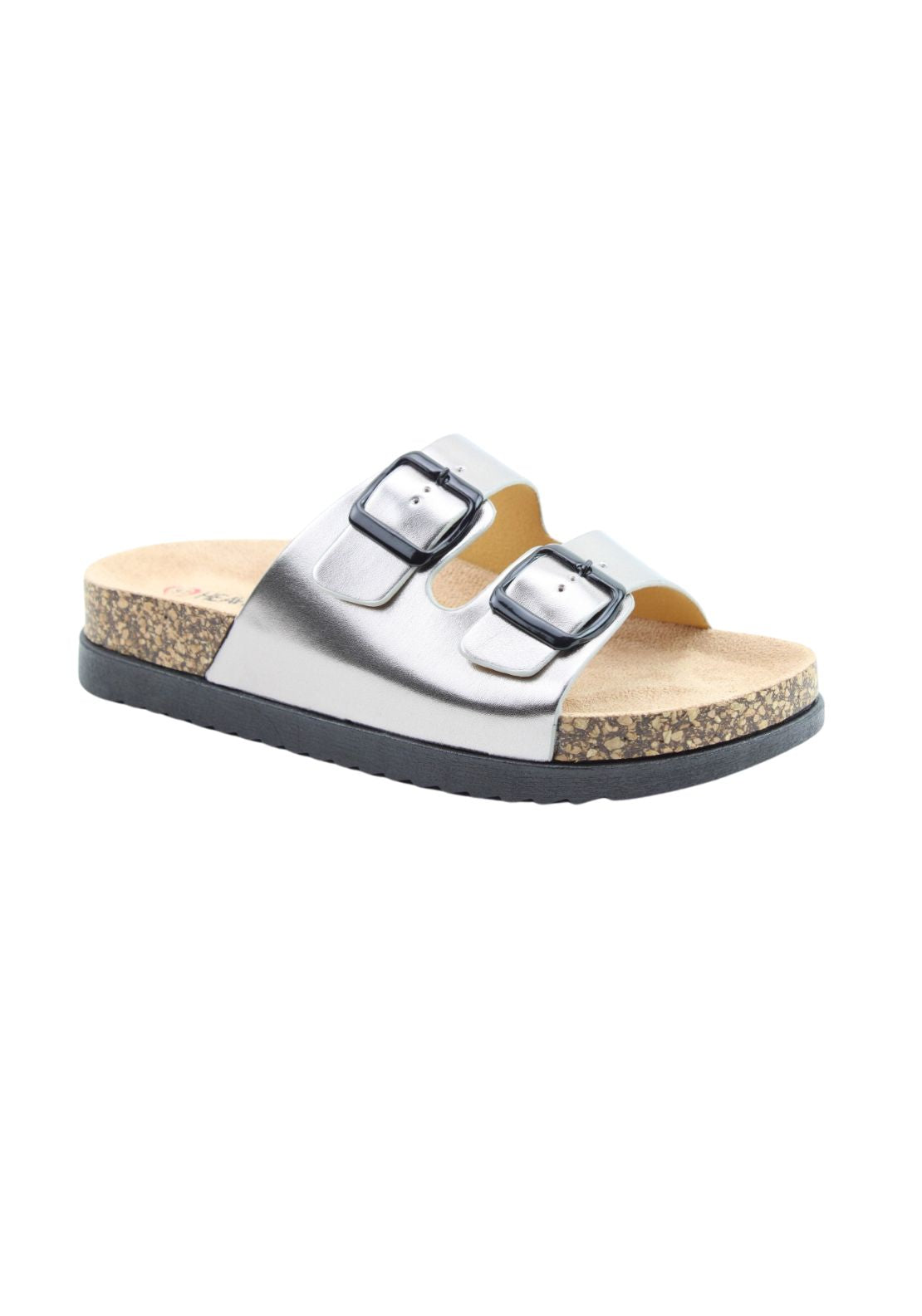 Heavenly Feet Totnes Slip On Sandal - Platinum 1 Shaws Department Stores