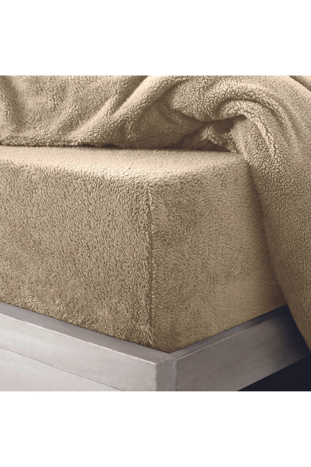 The Home Collection Teddy Fitted Sheet - Taupe 1 Shaws Department Stores