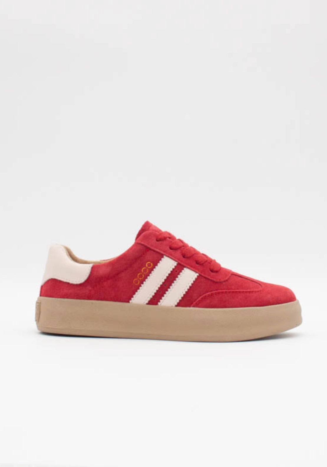 Thirty Three Side Stripe Suede Trainer - Scarlet