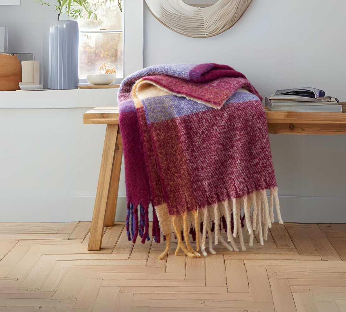 Catherine Lansfield Faux Mohair Check Throw 1 Shaws Department Stores
