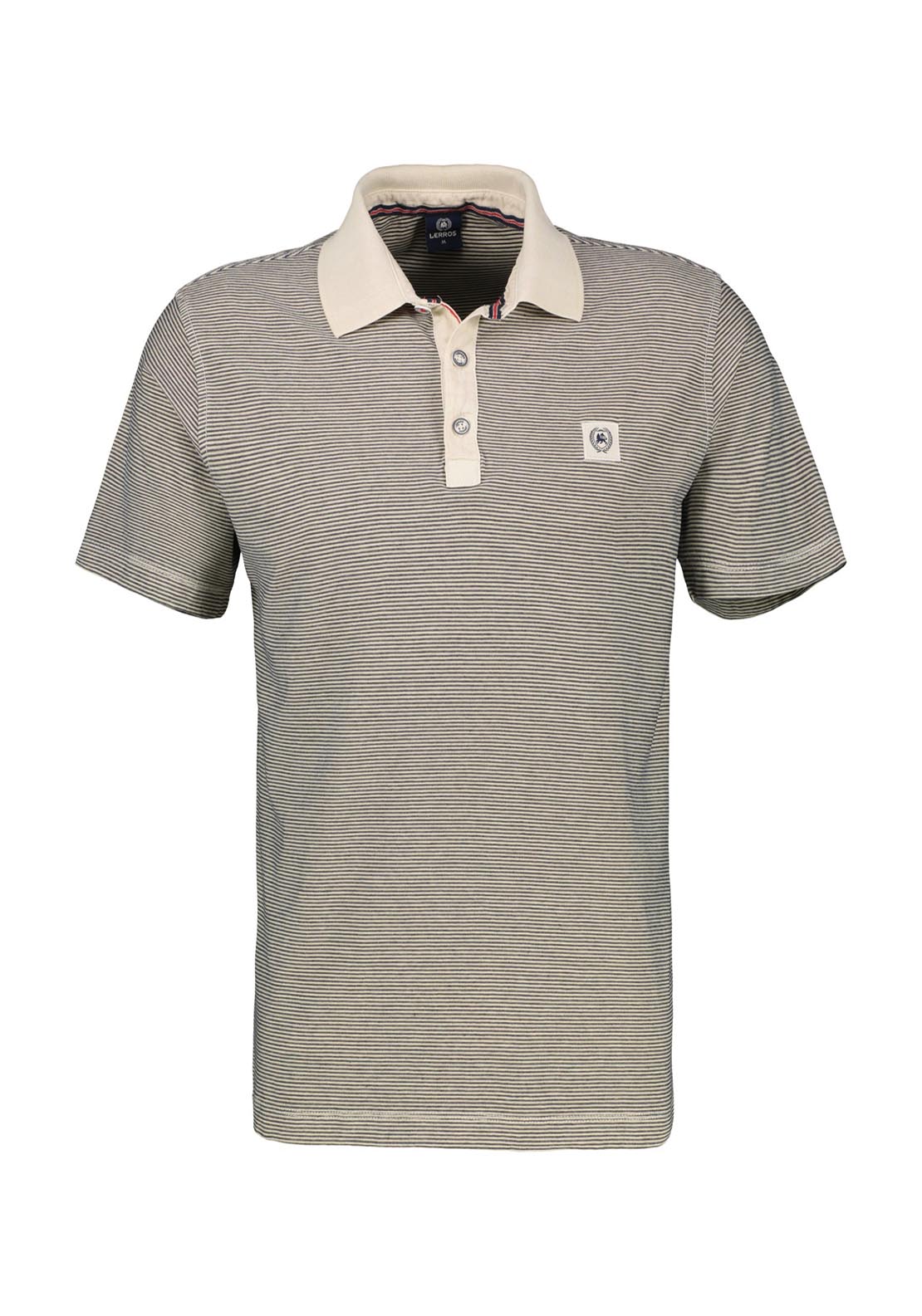 Lerros Classic Polo Shirt Fine Line Detail Stripe - White 1 Shaws Department Stores