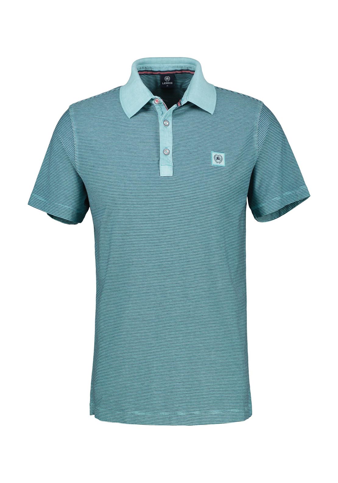 Lerros Classic Polo Shirt Fine Line Detail Stripe - Blue 1 Shaws Department Stores