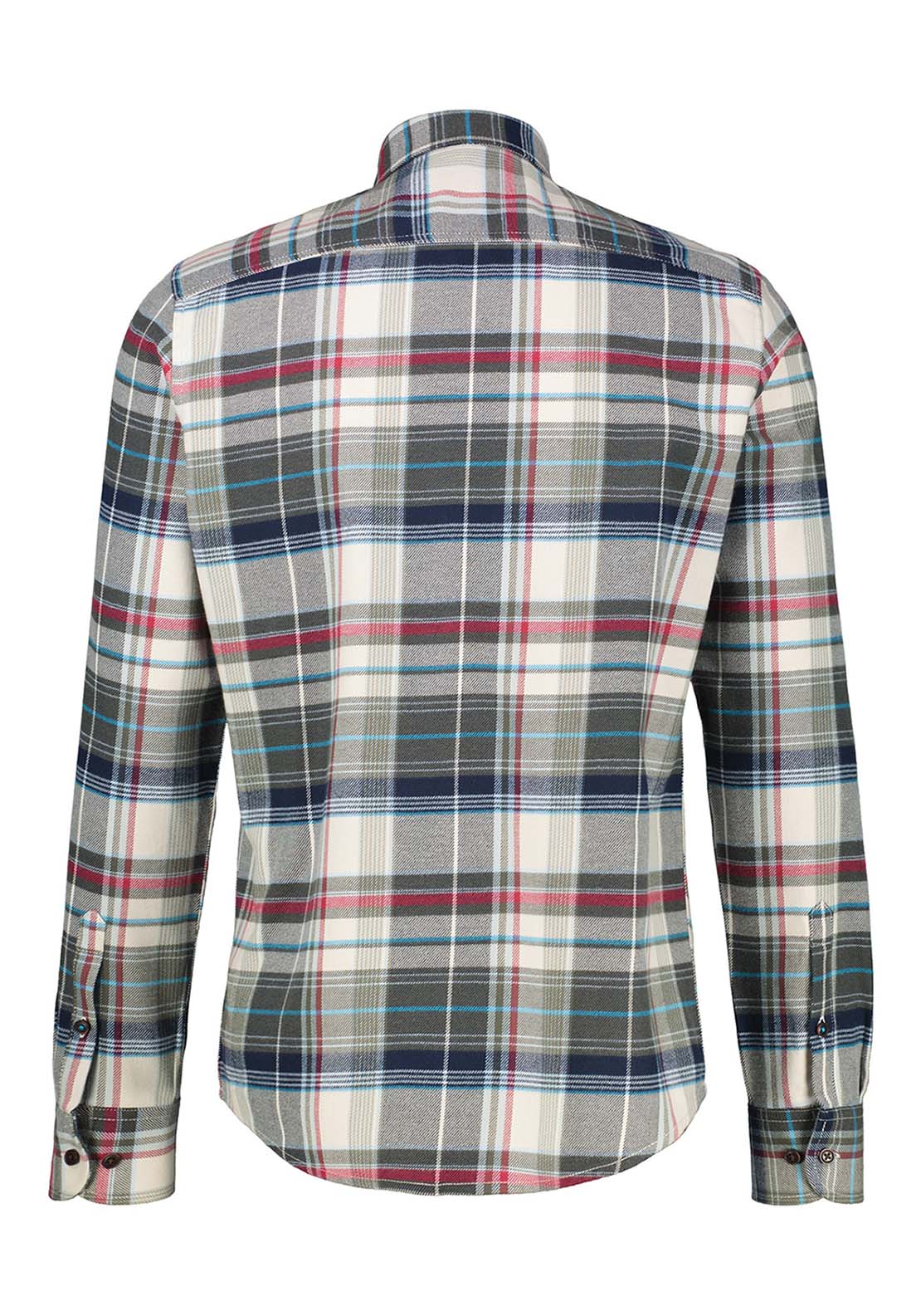 Lerros Long Sleeve Flannel Check Shirt - Maple Red 4 Shaws Department Stores