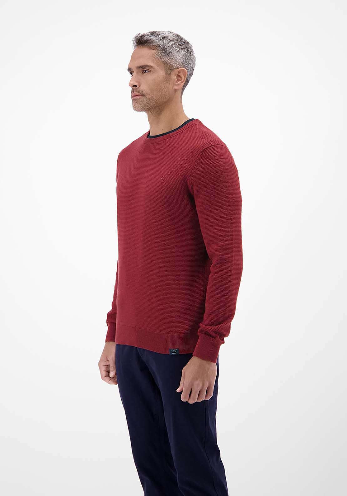 Lerros Crew Neck Knit Sweater - Maple Red 2 Shaws Department Stores