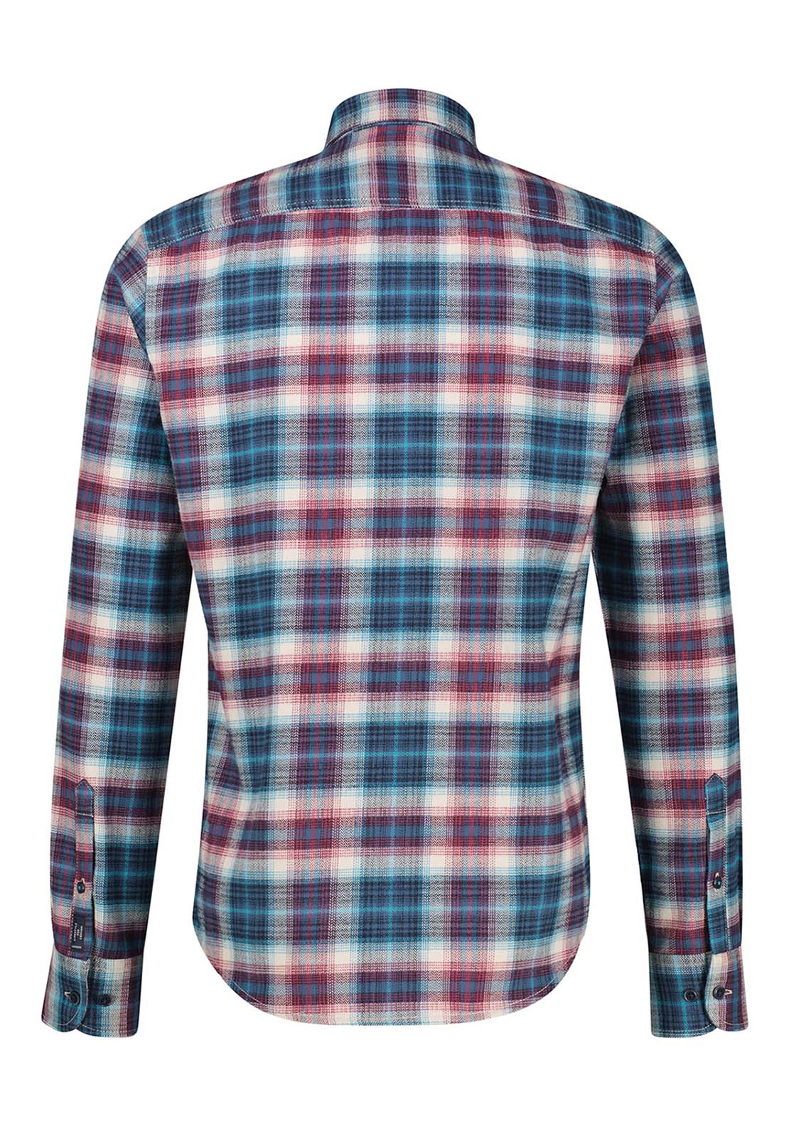 Lerros Flannel Check Shirt - Maple Red 4 Shaws Department Stores