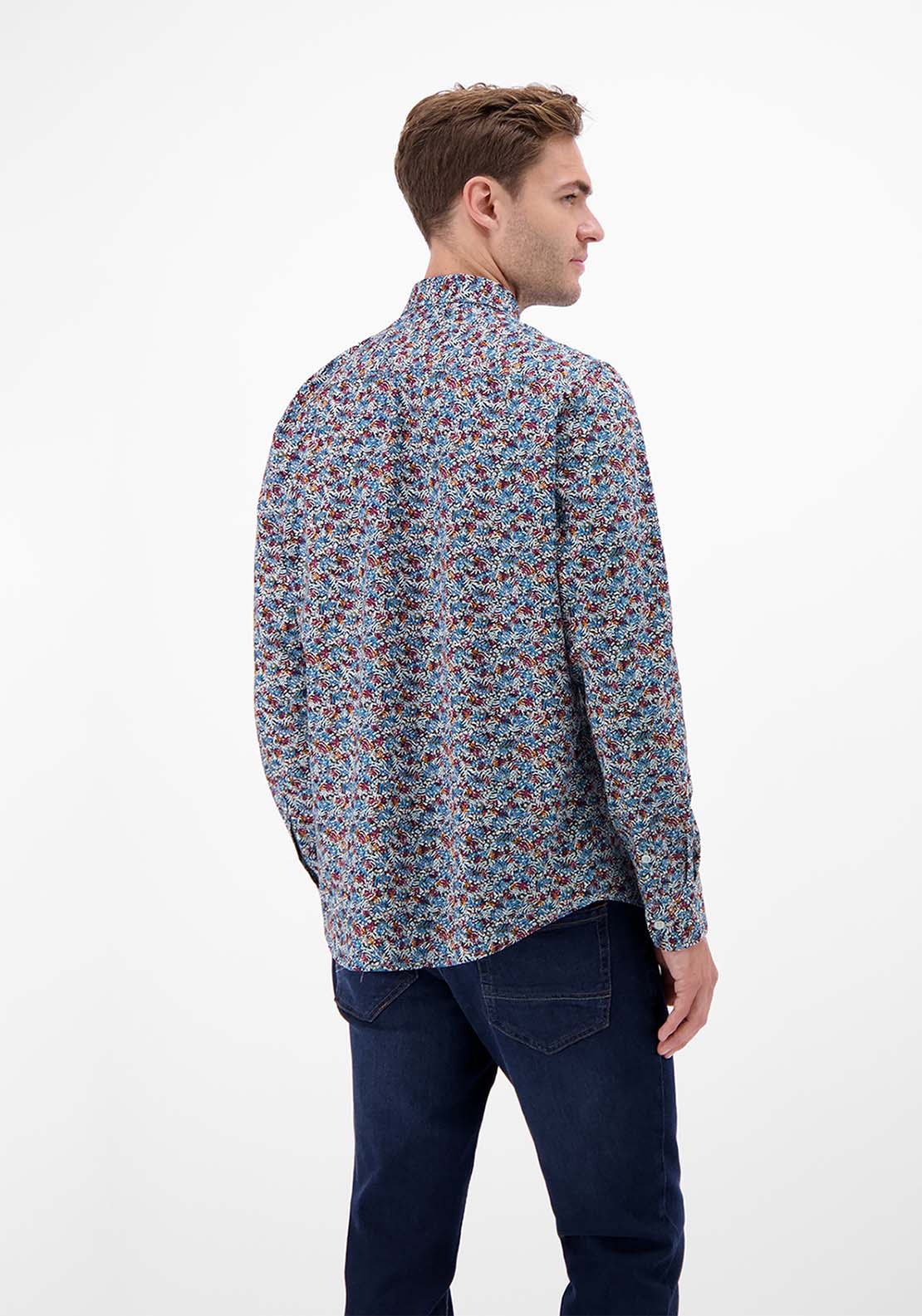 Lerros Long Sleeve Printed Shirt - Maple Red 2 Shaws Department Stores