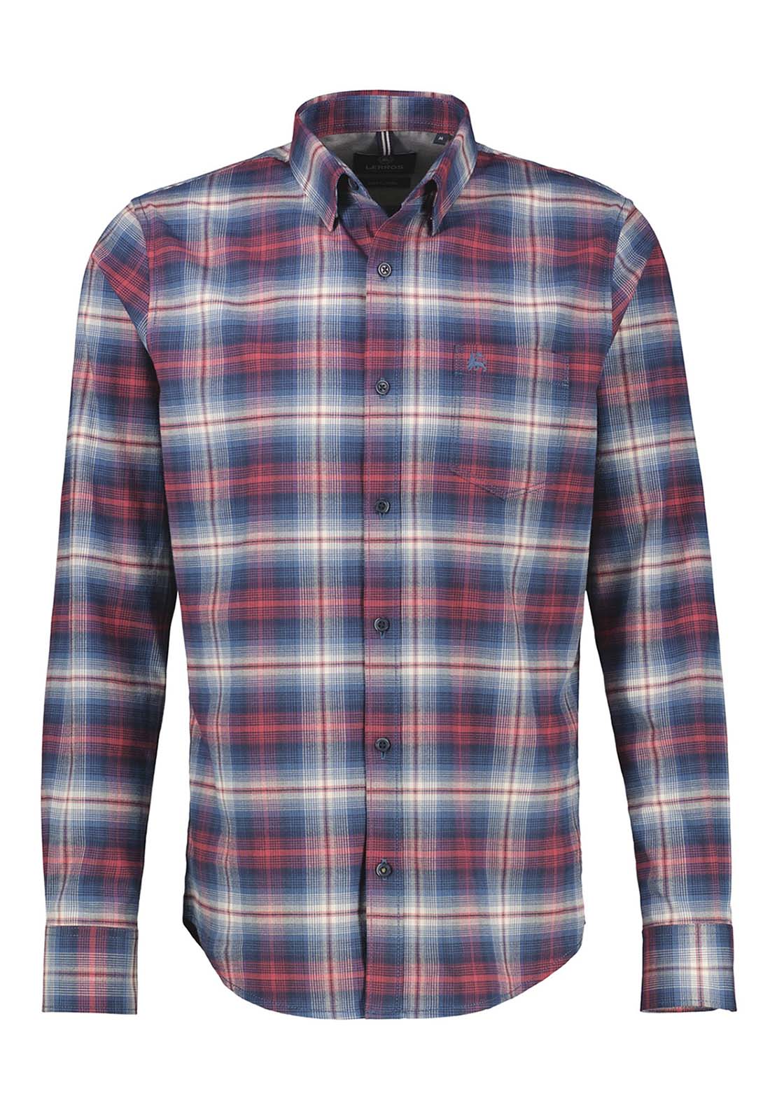 Lerros Long Sleeve Check Shirt - Maple Red 3 Shaws Department Stores