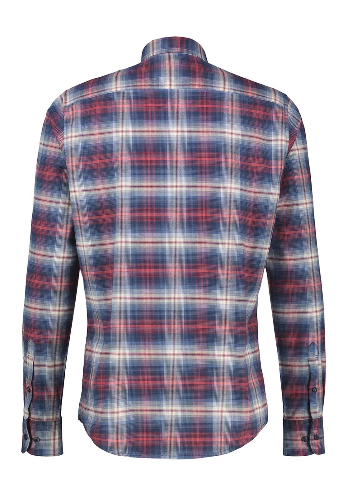 Lerros Long Sleeve Check Shirt - Maple Red 4 Shaws Department Stores