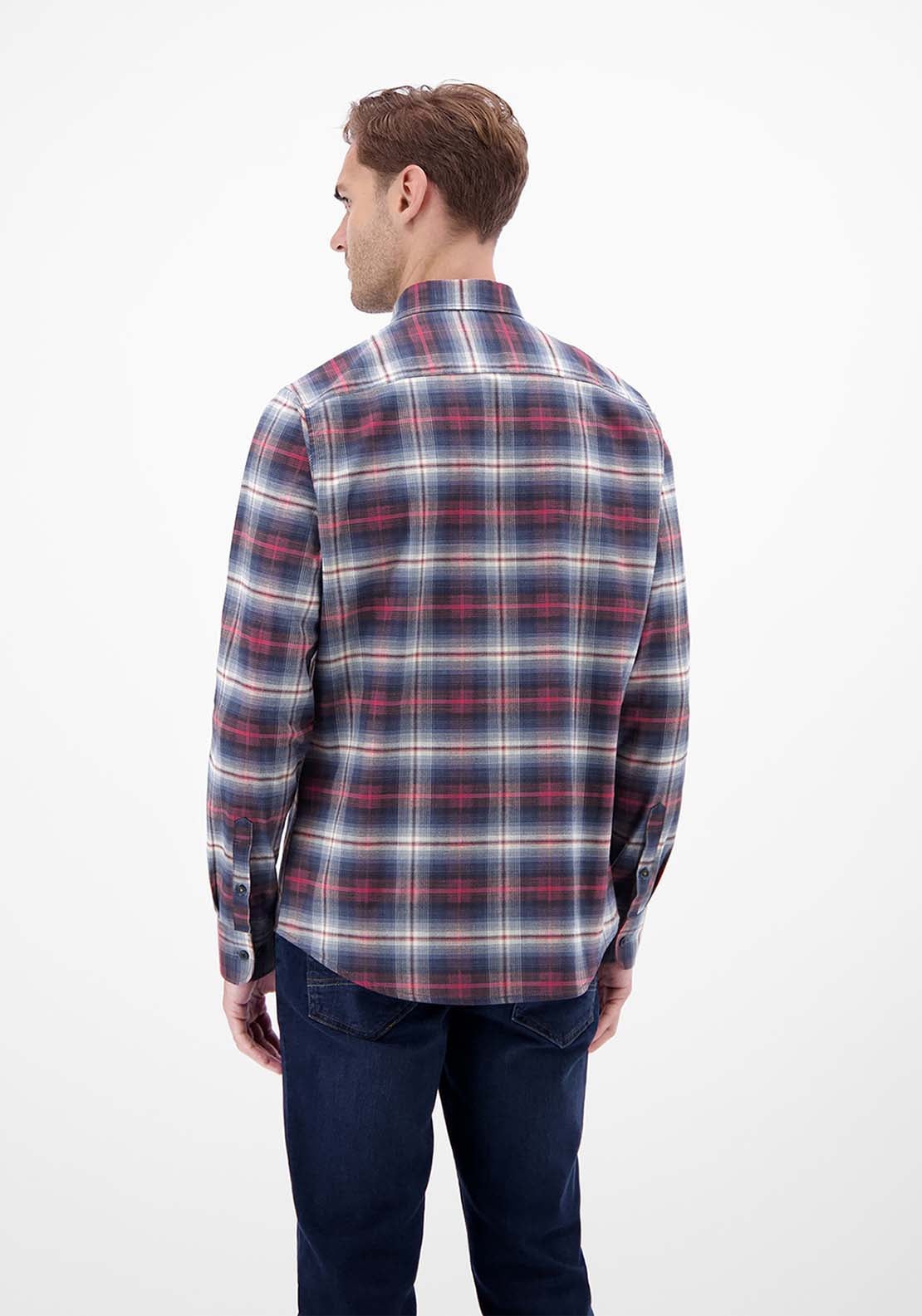 Lerros Long Sleeve Check Shirt - Maple Red 2 Shaws Department Stores