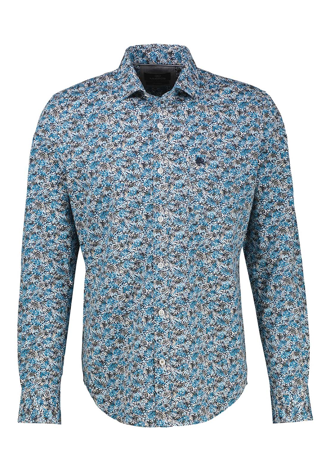 Lerros Long Sleeve Printed Shirt - Blue 1 Shaws Department Stores
