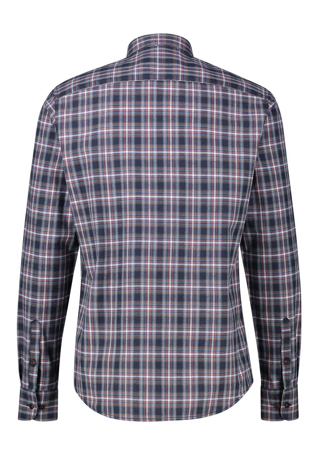 Lerros Long Sleeve Flannel Check Shirt - Classic Navy 4 Shaws Department Stores