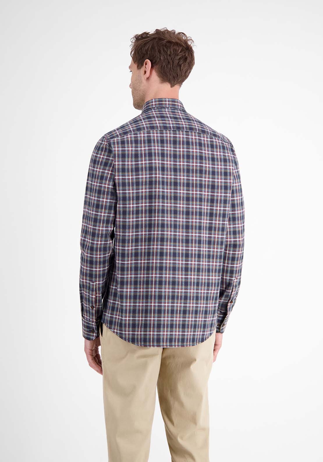 Lerros Long Sleeve Flannel Check Shirt - Classic Navy 2 Shaws Department Stores