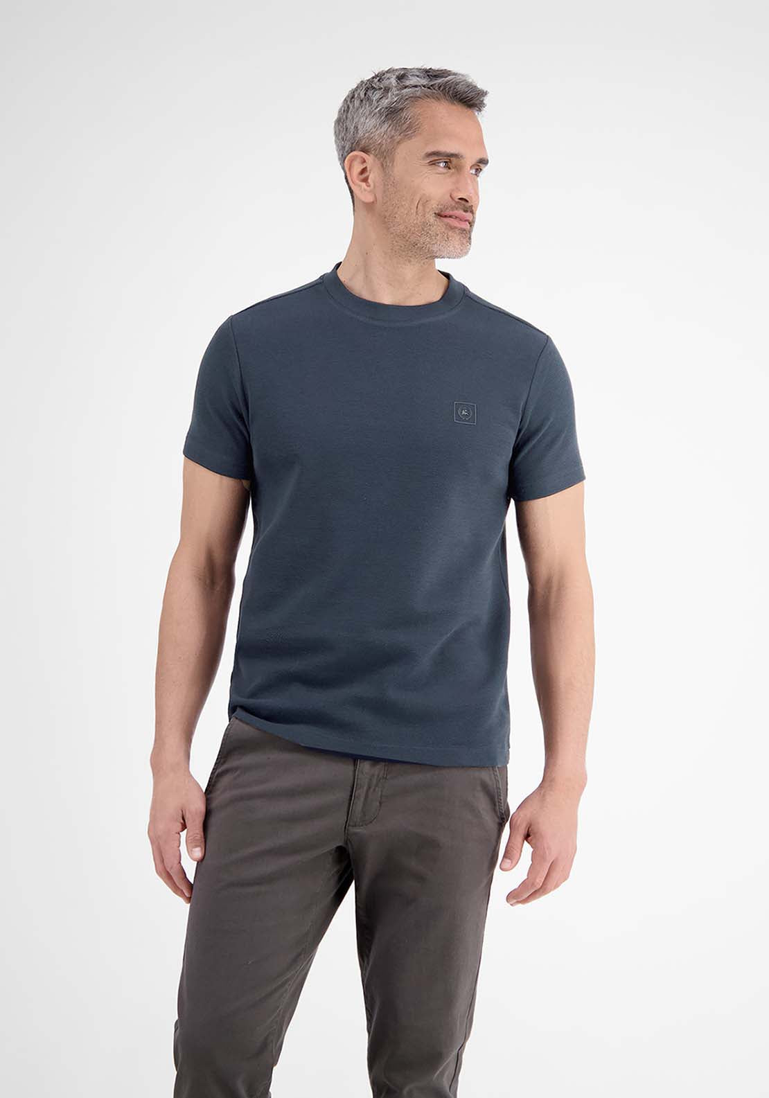 Lerros Structured T-shirt - Classic Navy 1 Shaws Department Stores