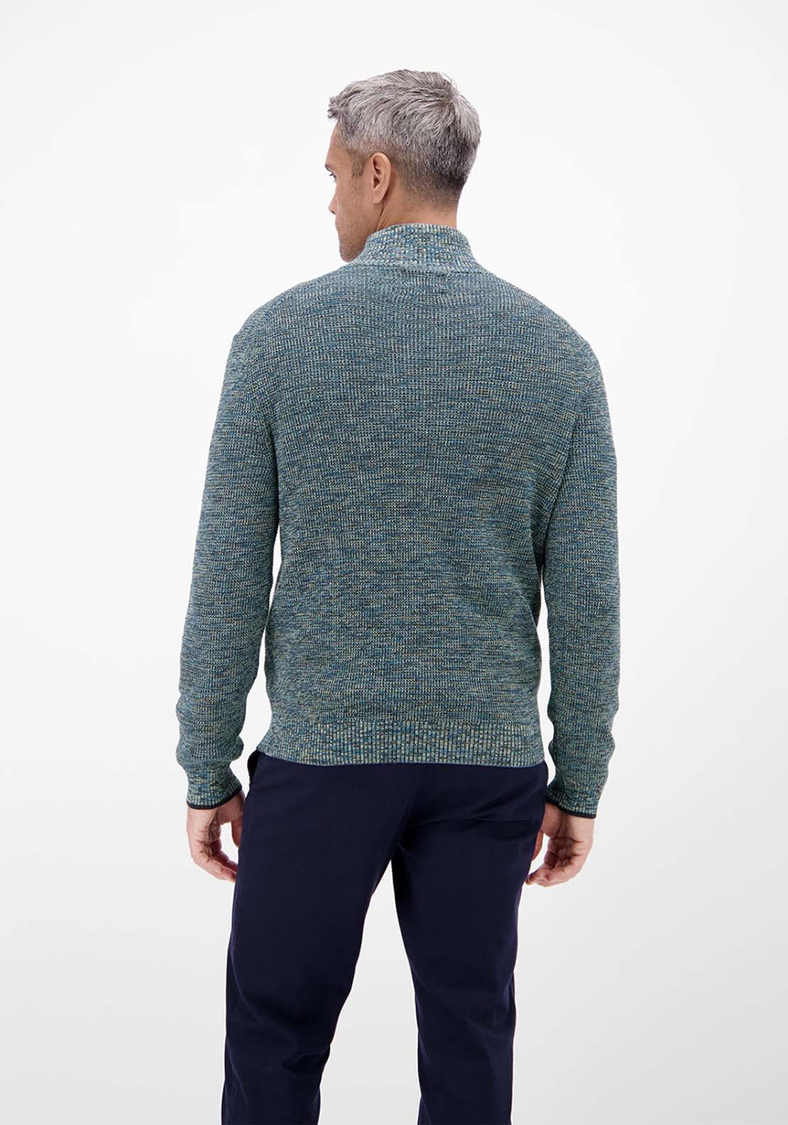 Lerros 1/4 Zip Twist Structure Sweater - Classic Navy 2 Shaws Department Stores