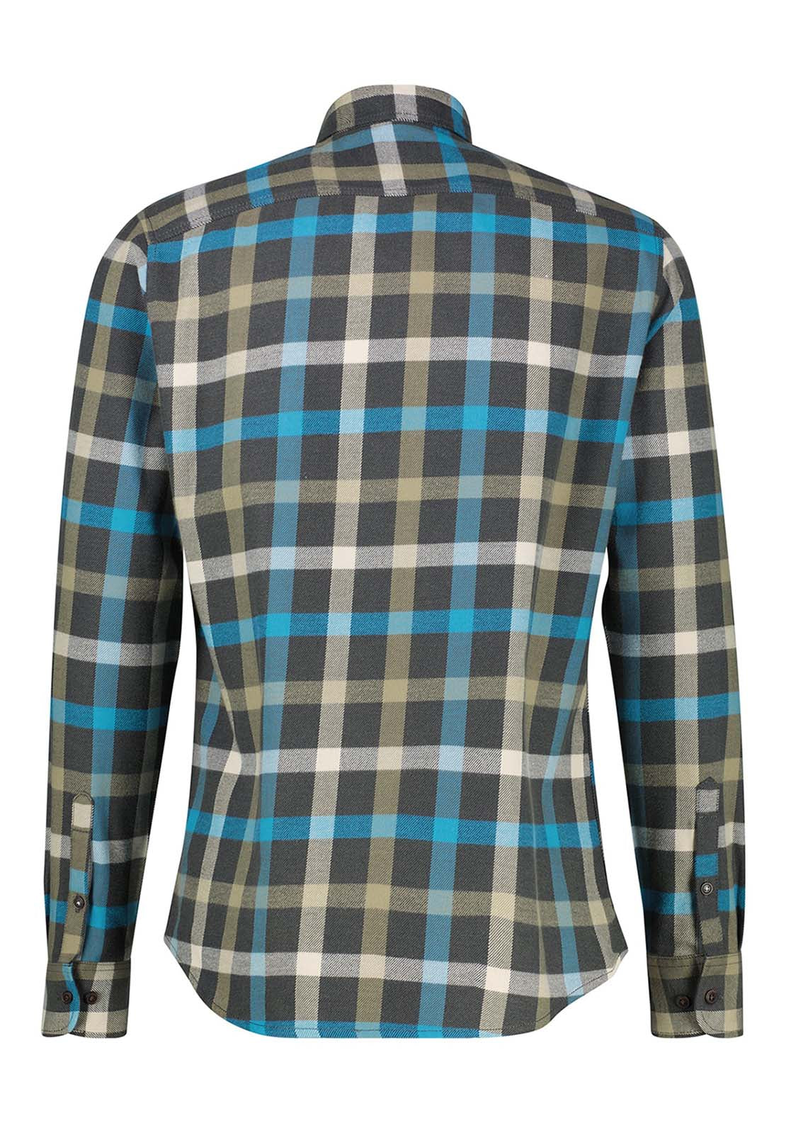 Lerros Flannel Check Shirt - Nordic Olive 4 Shaws Department Stores