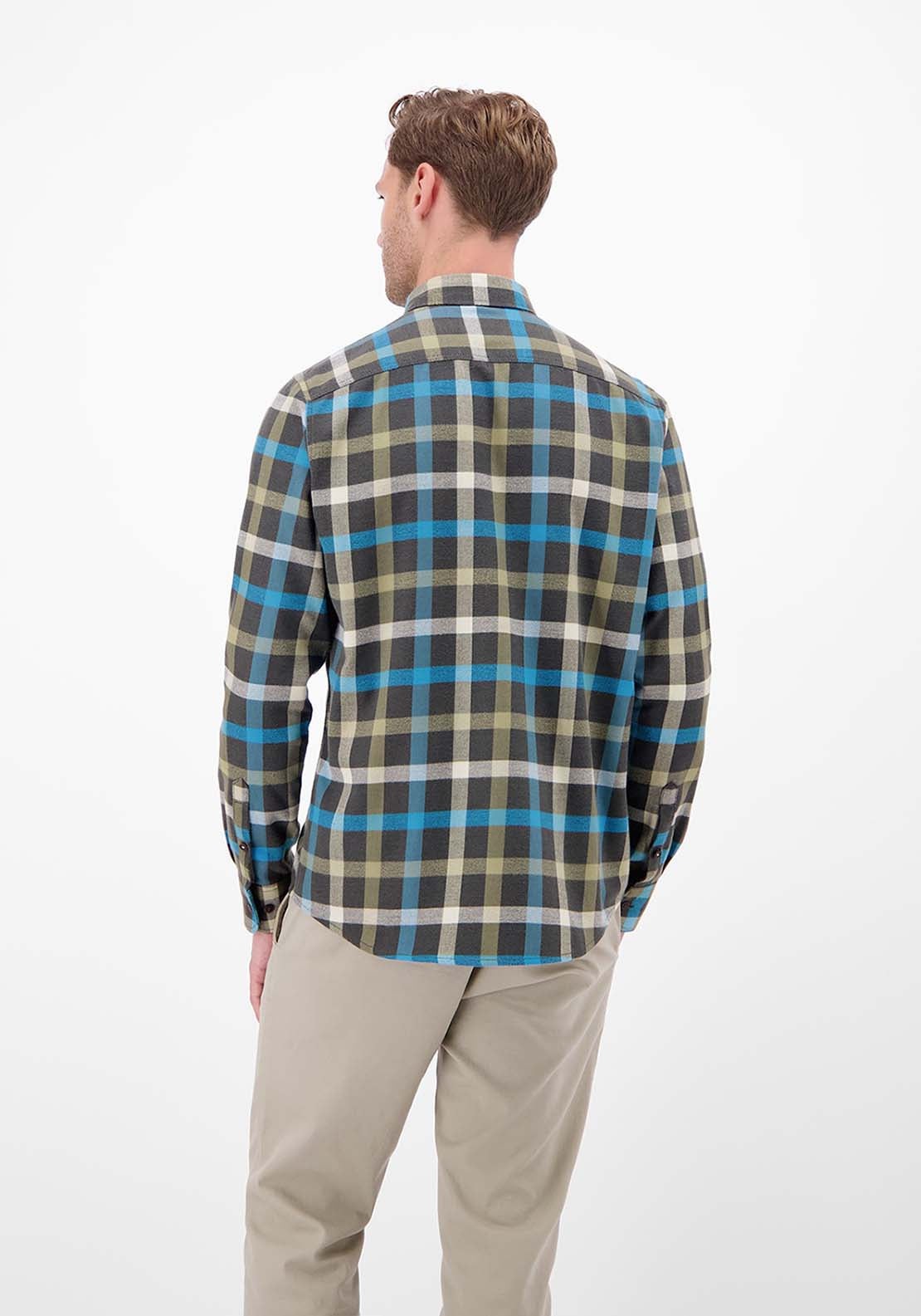 Lerros Flannel Check Shirt - Nordic Olive 2 Shaws Department Stores