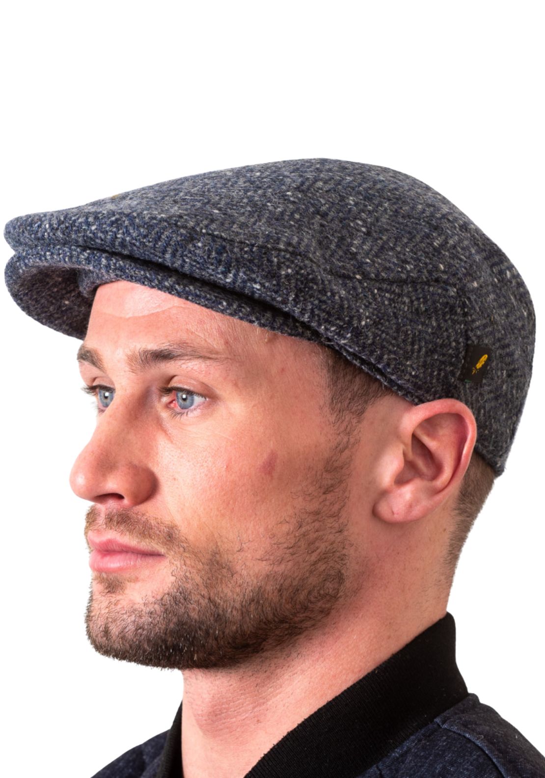 Hatman Of Ireland Donegal Tweed Cap - Blue 1 Shaws Department Stores