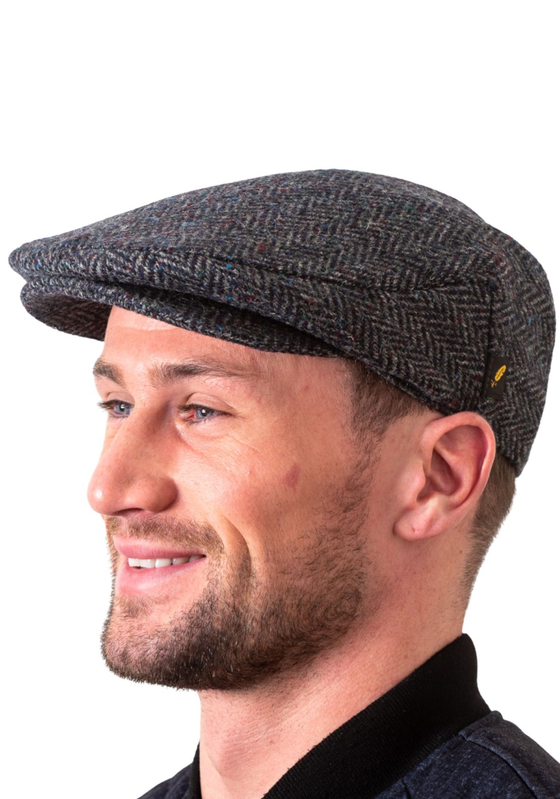 Hatman Of Ireland Donegal Tweed Cap - Grey 1 Shaws Department Stores