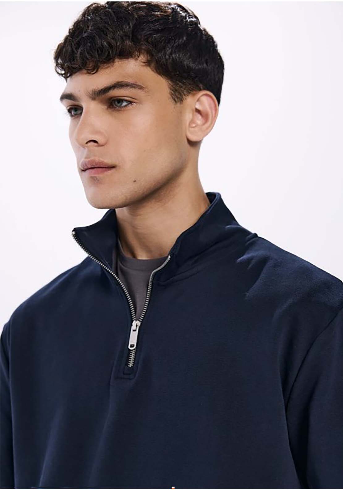 Springfield Basic Trucker Neck Sweatshirt - Blue 3 Shaws Department Stores
