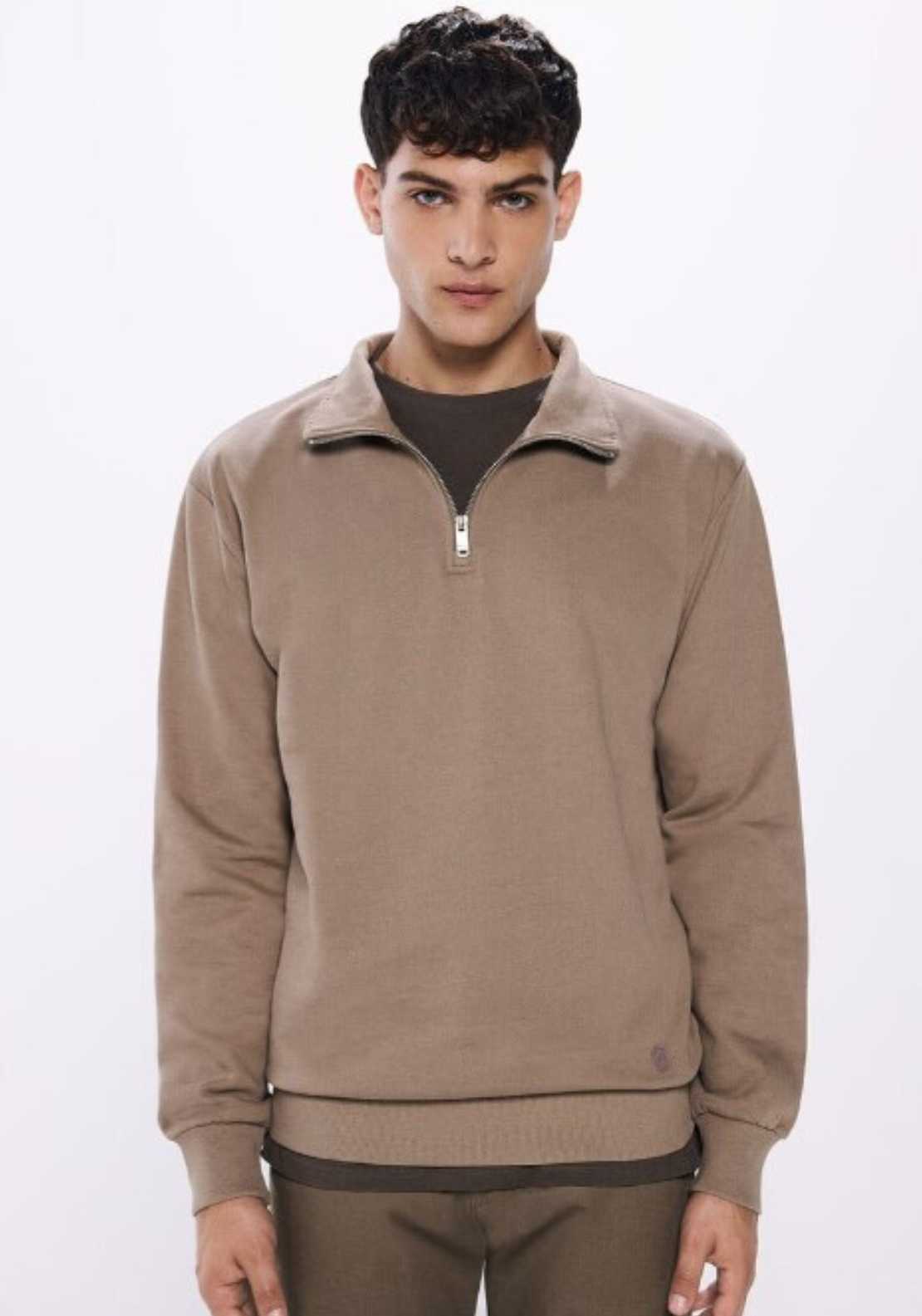Springfield Basic Trucker Neck Sweatshirt - Sand 1 Shaws Department Stores