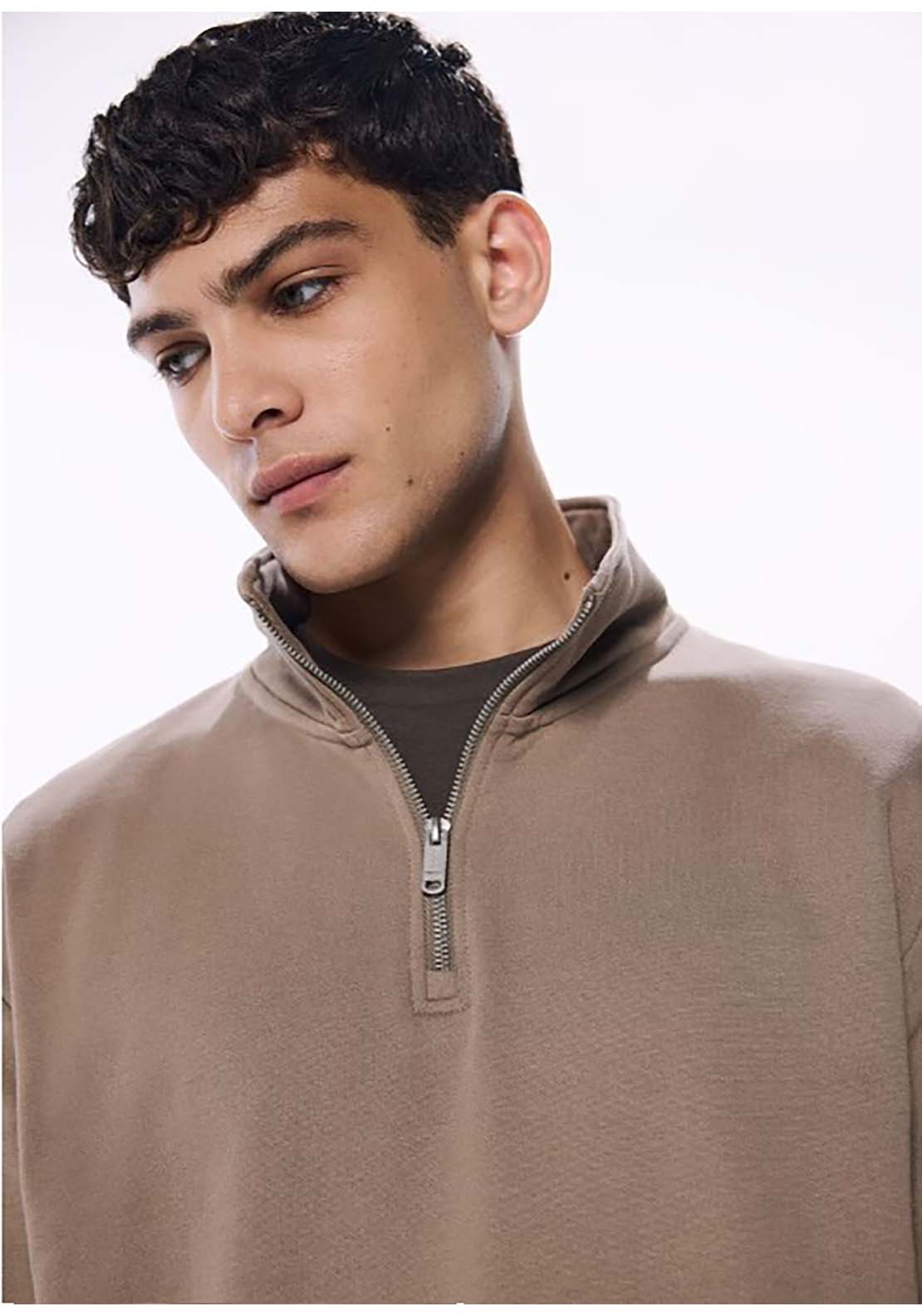 Springfield Basic Trucker Neck Sweatshirt - Sand 3 Shaws Department Stores