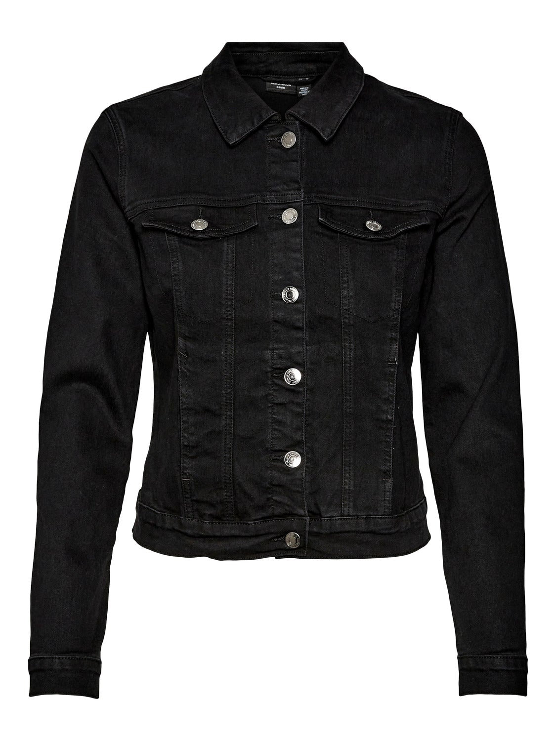 Vero Moda Luna Slim Denim Jacket - Black 3 Shaws Department Stores