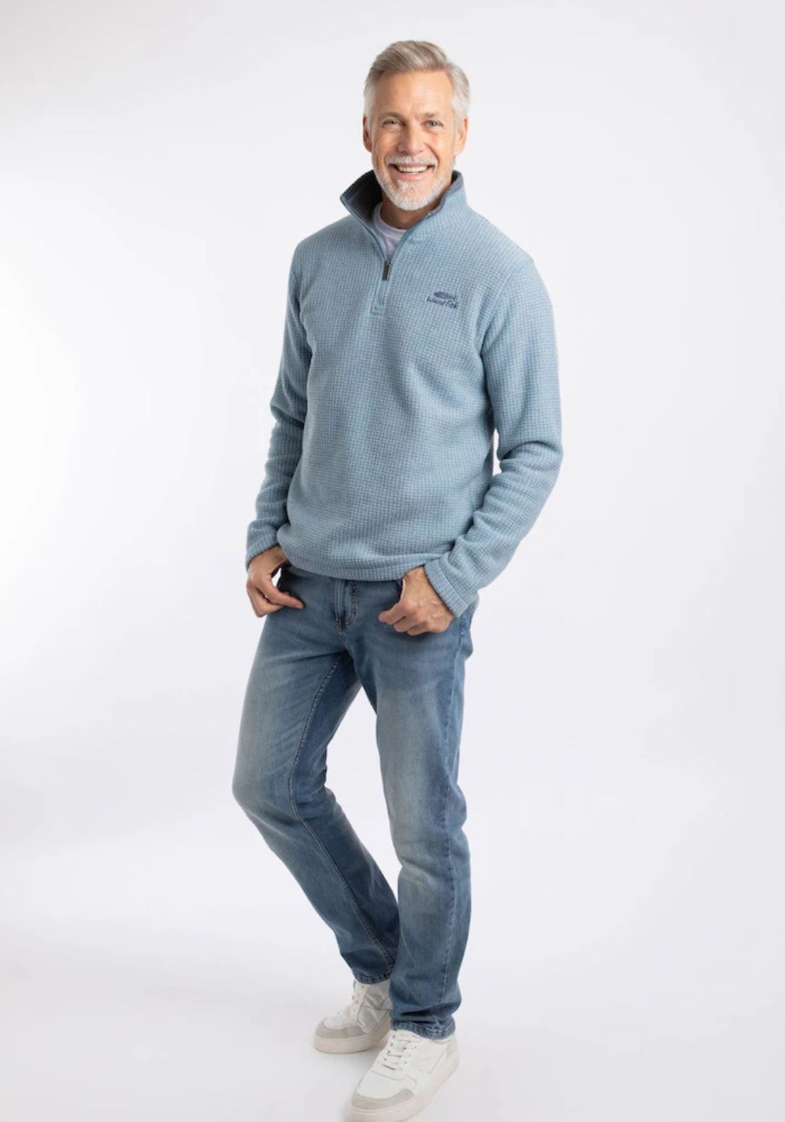 Weird Fish Newark 1/4 Zip Sweatshirt - Blue 5 Shaws Department Stores