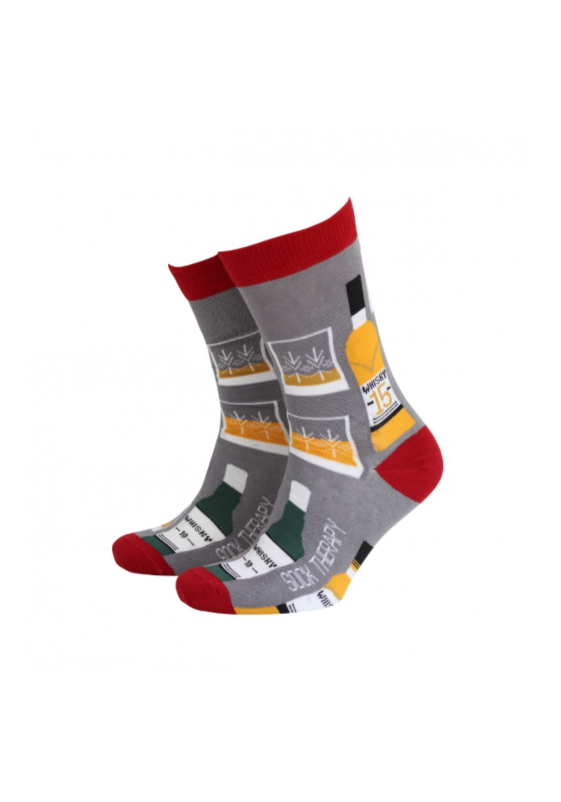Sock Therapy Whiskey Socks - Grey / Red 1 Shaws Department Stores