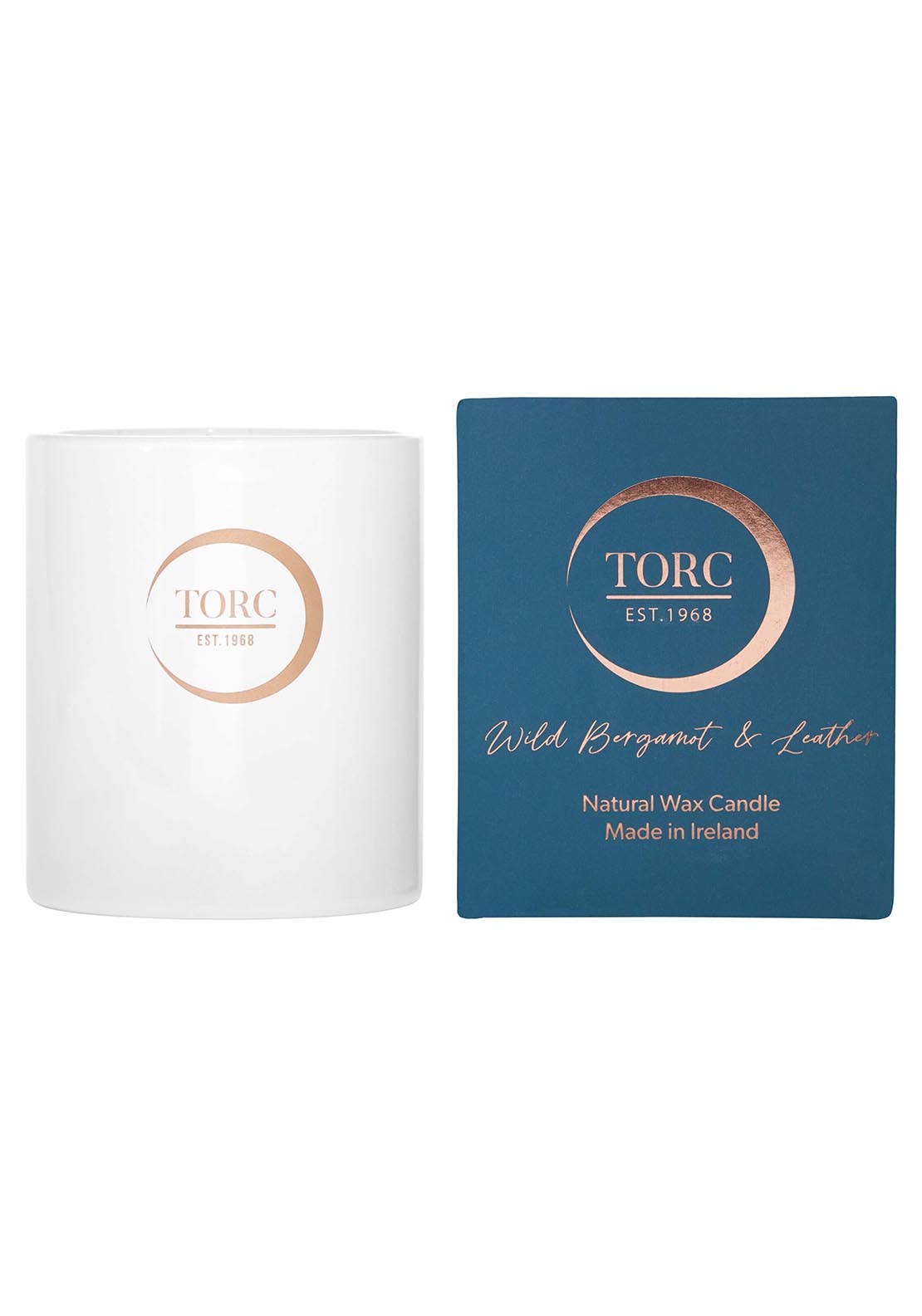 Torc Candles Signature Tumbler Wild Bergamot &amp; Leather - Blue 1 Shaws Department Stores