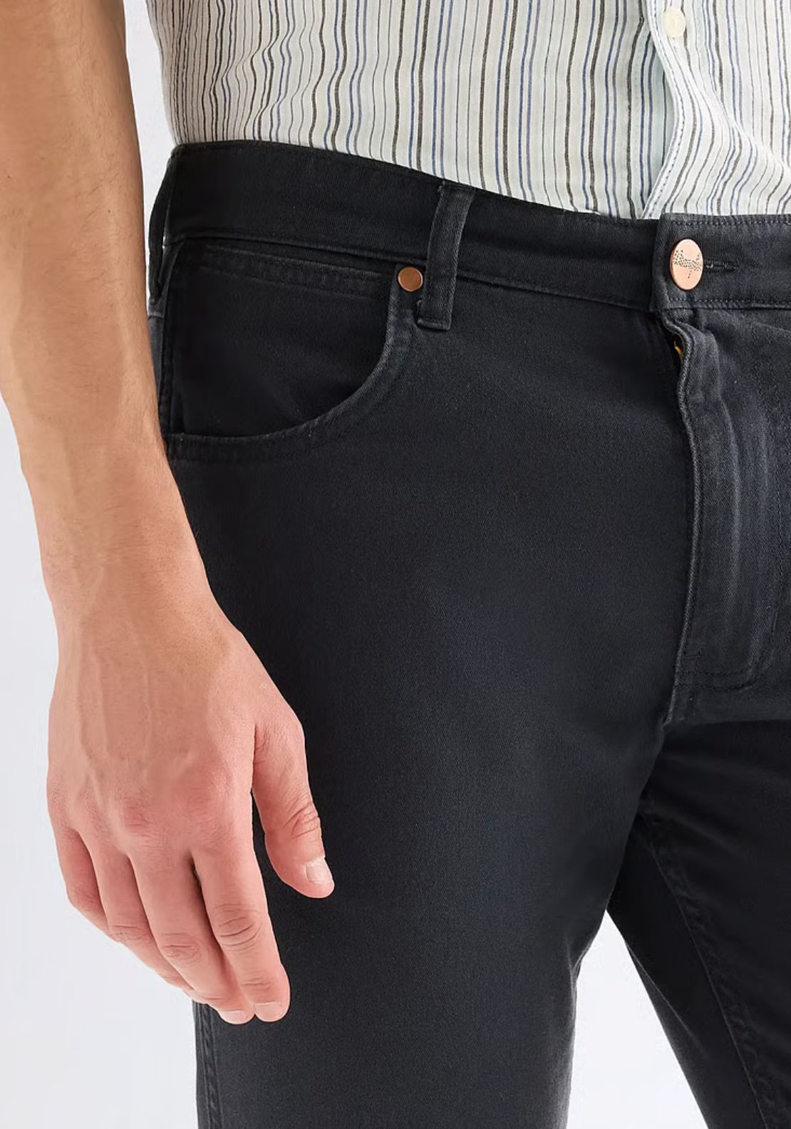 Wrangler Greensboro Flat Fabric Jeans - Blue 4 Shaws Department Stores