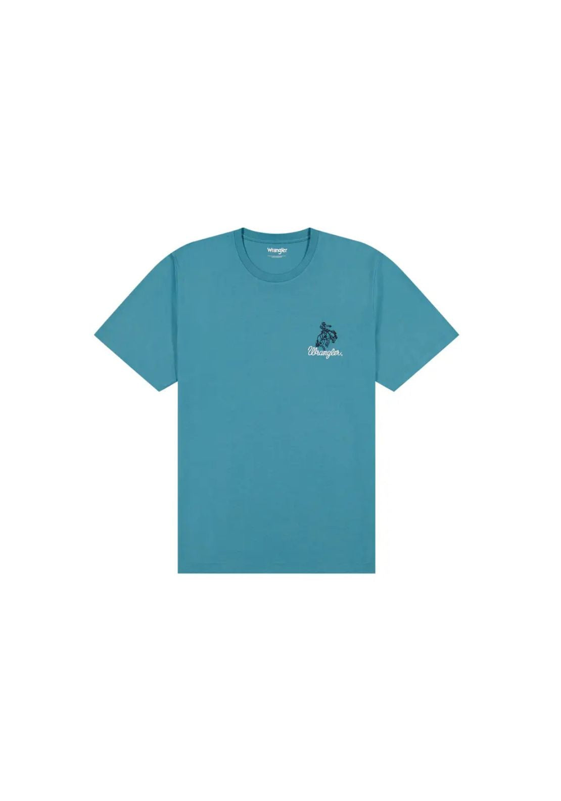 Wrangler Classic Embroidery Tee - Britney Blue 1 Shaws Department Stores